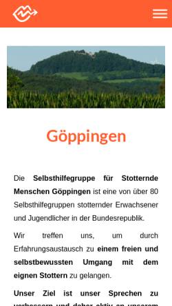 Vorschau der mobilen Webseite www.stottern-goeppingen.de, Selbsthilfegruppe für stotternde Menschen Göppingen
