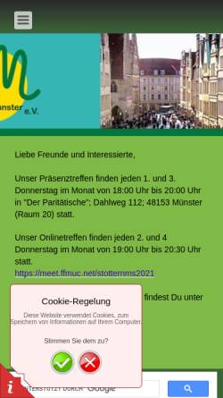 Vorschau der mobilen Webseite www.stottern-muenster.de, Stotterer-Selbsthilfegruppe Münster e.V.
