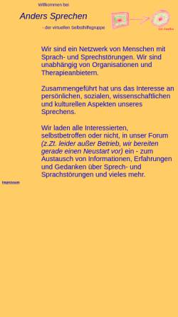 Vorschau der mobilen Webseite www.anders-sprechen.de, Virtuelle Selbsthilfegruppe Anders Sprechen