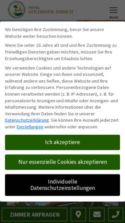 Vorschau der mobilen Webseite bayreuth-goldener-hirsch.de, Hotel Goldener Hirsch