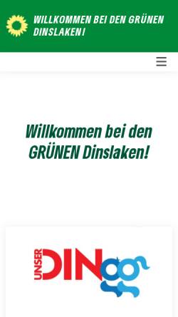Vorschau der mobilen Webseite www.gruene-dinslaken.de, Bündnis 90/Die Grünen Hünxe