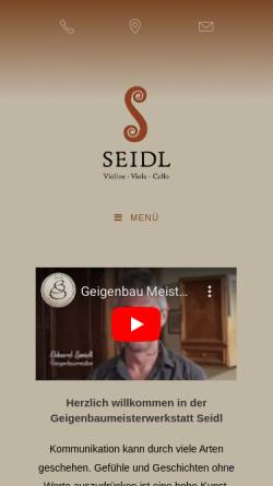 Vorschau der mobilen Webseite seidlgeigen.com, Geigenbaumeister Ekkard Seidl