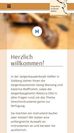 Vorschau der mobilen Webseite geigenbau-holfter.de, Holfter GmbH
