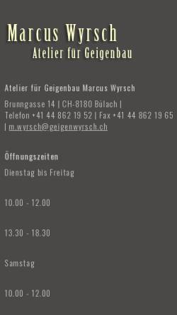 Vorschau der mobilen Webseite www.geigenwyrsch.ch, Wyrsch, Marcus