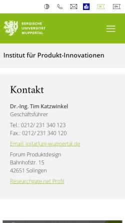 Vorschau der mobilen Webseite www.forum-produktdesign.de, Forum Produktdesign Solingen