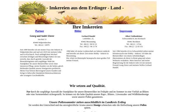Vorschau von www.imkereien-online.de, Erzeugergemeinschaft Imkereien aus dem Erdinger Land