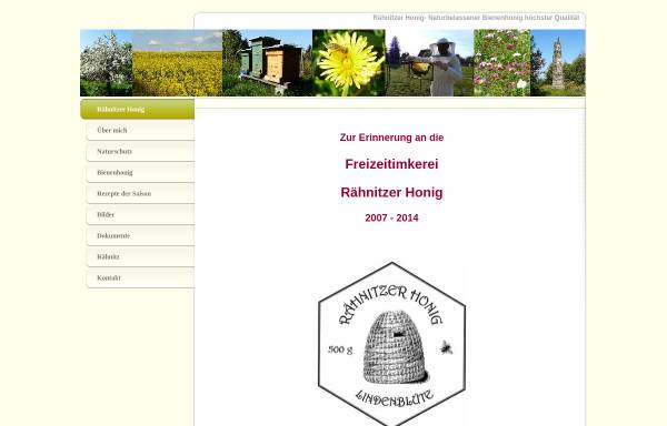 Vorschau von www.raehnitzer-honig.de, Rähnitzer-Honig, Jens Reymann