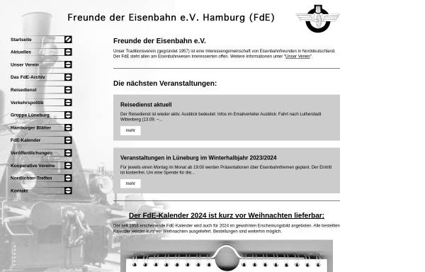 Vorschau von www.fde-hamburg.de, Freunde der Eisenbahn e.V.