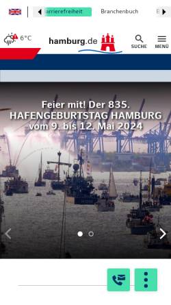 Vorschau der mobilen Webseite www.hafengeburtstag.de, Hafengeburtstag