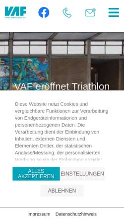 Vorschau der mobilen Webseite www.vafev.de, Verein Aktive Freizeit e.V.