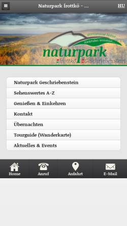 Vorschau der mobilen Webseite www.naturpark-geschriebenstein.at, Naturpark Geschriebenstein