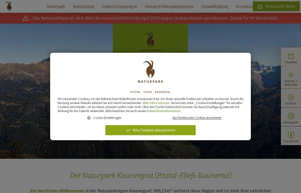 Vorschau von www.kaunergrat.at, Naturpark Kaunergrat