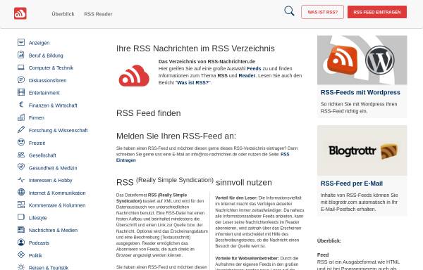 Vorschau von www.rss-nachrichten.de, RSS Nachrichten