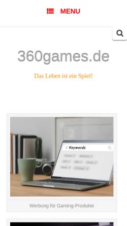 Vorschau der mobilen Webseite www.360games.de, 360games.de