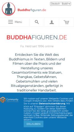 Vorschau der mobilen Webseite www.buddhafiguren.de, Buddhafiguren, Firma Billy Held