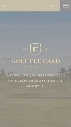 Vorschau der mobilen Webseite www.golfcard.de, Golf Card