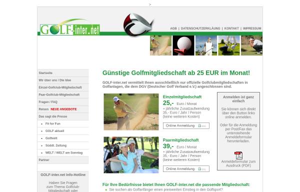 Vorschau von www.golf-inter.net, Golf Inter.Net, Stuppy GmbH