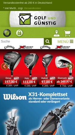 Vorschau der mobilen Webseite www.golfundguenstig.de, Golf und Günstig