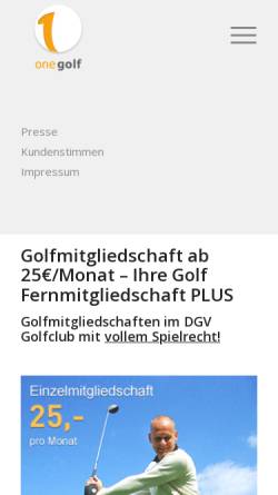 Vorschau der mobilen Webseite www.onegolf.de, Onegolf