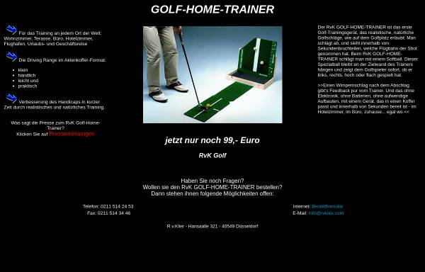 Vorschau von www.golfhometrainer.de, RvK - Golf Hometrainer
