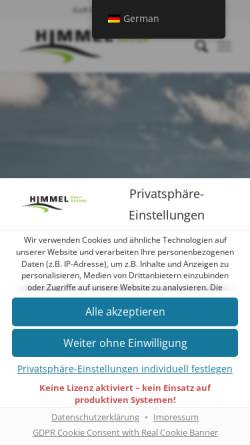 Vorschau der mobilen Webseite www.golfhimmel.de, Thomas Himmel, Golfplatzarchitektur