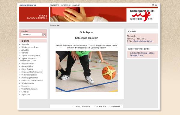 Vorschau von schulsport.lernnetz.de, Schulsport in Schleswig-Holstein