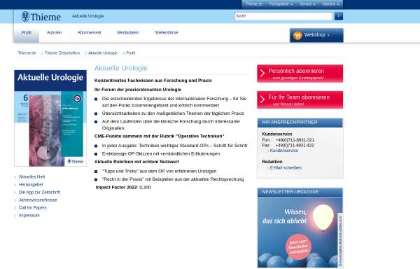 Vorschau von www.thieme.de, Aktuelle Urologie