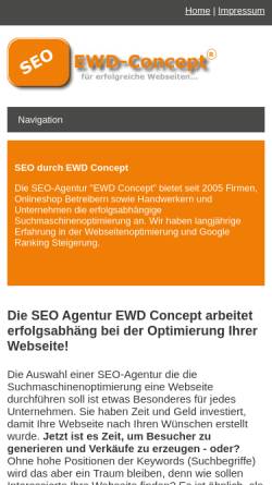 Vorschau der mobilen Webseite www.ewd-concept.de, EWD Concept