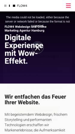 Vorschau der mobilen Webseite www.flow4.de, FLOW4 GmbH&Co.KG