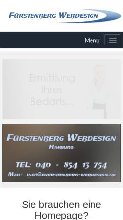 Vorschau der mobilen Webseite www.fuerstenberg-webdesign.de, Fürstenberg Webdesign