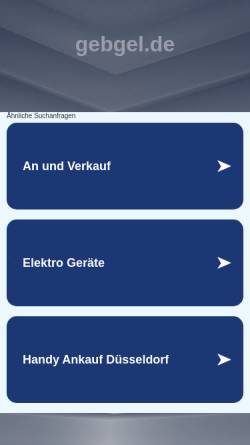 Vorschau der mobilen Webseite www.gebgel.de, An- und Verkauf Reinhold Kolaczek