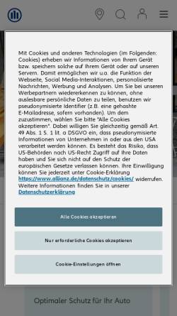 Vorschau der mobilen Webseite www.allianz.de, Allianz AG