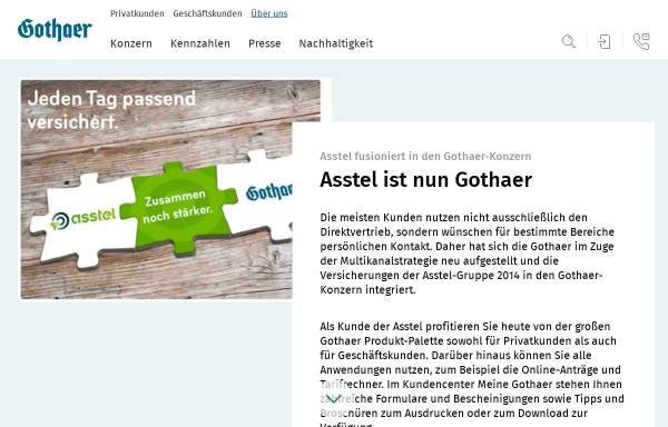Vorschau von www.asstel.de, Asstel Versicherungsgruppe