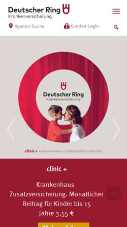 Vorschau der mobilen Webseite www.deutscherring.de, Deutscher Ring Lebensversicherungs-AG und Deutscher Ring Sachversicherungs-AG