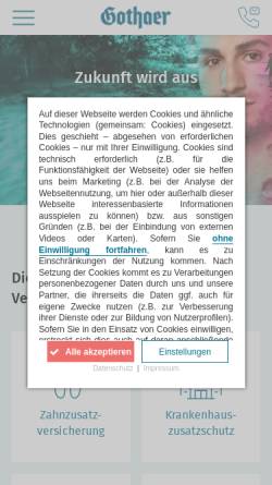 Vorschau der mobilen Webseite www.gothaer.de, Gothaer Allgemeine Versicherung AG