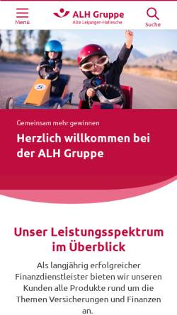 Vorschau der mobilen Webseite www.al-h.de, Hallesche-Nationale Krankenversicherung VVaG