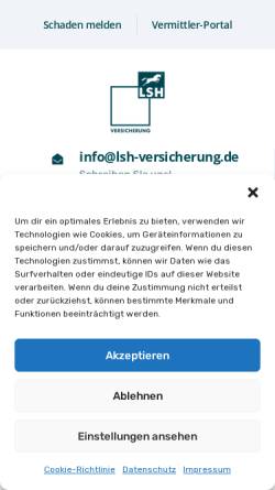 Vorschau der mobilen Webseite lsh-versicherung.de, Landesschadenhilfe Versicherung VaG