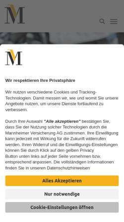 Vorschau der mobilen Webseite www.mannheimer.de, Mannheimer Konzern