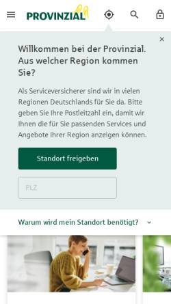 Vorschau der mobilen Webseite www.provinzial.de, Provinzial Versicherungen