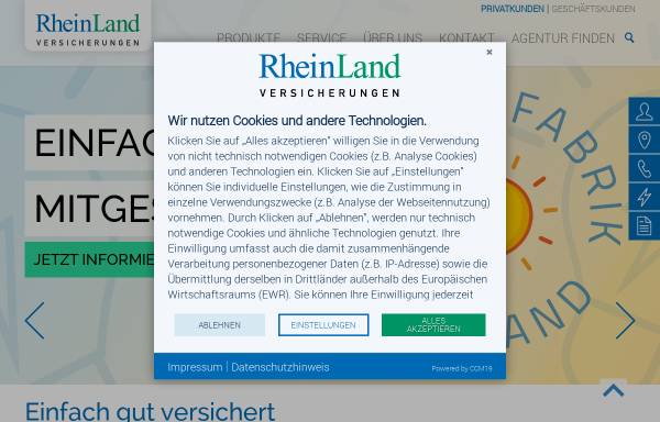 Vorschau von www.rheinland-versicherungen.de, RheinLand Versicherungen
