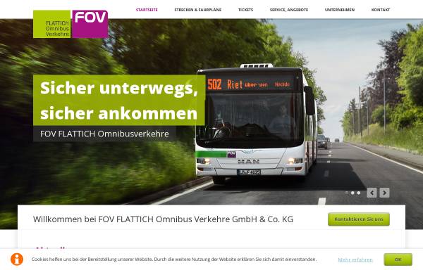 Vorschau von www.fov-flattichbus.de, Omnibusverkehr, Robert Flattich GmbH & Co. KG