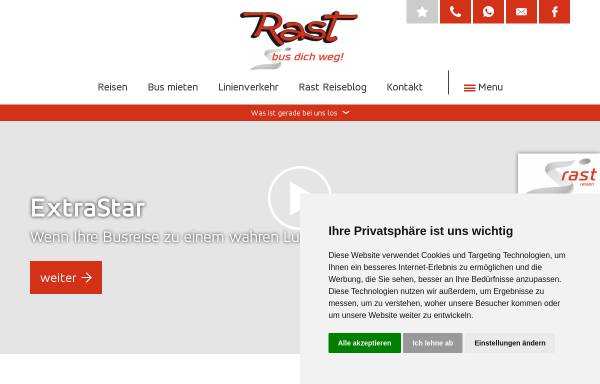 Vorschau von www.rast-reisen.de, Rast Reisen GmbH