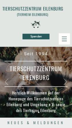 Vorschau der mobilen Webseite www.tierschutzzentrum-eilenburg.de, Tierschutzverein Eilenburg u.U. e.V.