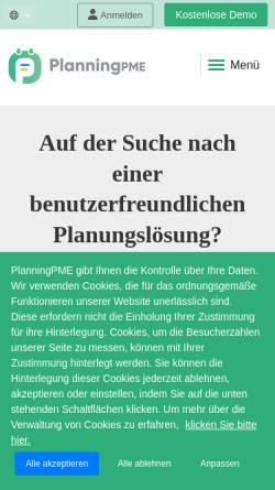 Vorschau der mobilen Webseite www.planningpme.de, PlanningPME