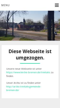 Vorschau der mobilen Webseite www.trinitatisgemeinde-bremen.de, Ev. Kirchengemeinde Blockdiek