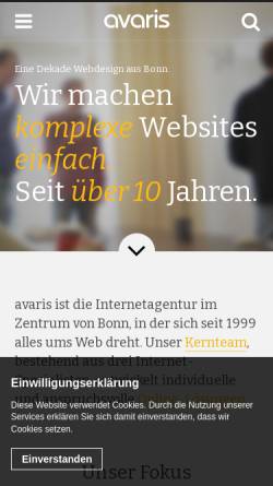 Vorschau der mobilen Webseite www.avaris-godot.de, Avaris Webdesign