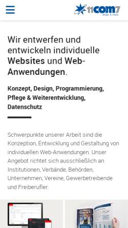 Vorschau der mobilen Webseite www.11com7.de, 11com7 design & media GmbH