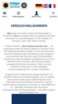 Vorschau der mobilen Webseite www.schiess-scheibe.kdv-shops.de, Krüger Druck+Verlag GmbH & Co. KG