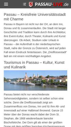 Vorschau der mobilen Webseite www.passau-live.de, Passau-live