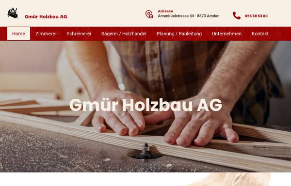 Vorschau von www.gmuer-holzbau.ch, Gmür Holzbau AG